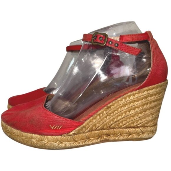 Viscata Barcelona Estartit Canvas Espadrille Wedge Heel Sandals 40 9 Closed Toe - Picture 1 of 8